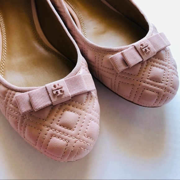 TORY BURCH PINK MARION FLATS SZ 7.5 - Picture 3 of 9